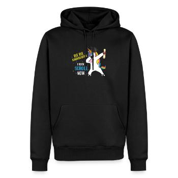 Bye Bye Kindergarten I Rock School Now Unicorn - Men’s Premium Organic Hoodie - black - Front - Nico (187cm)