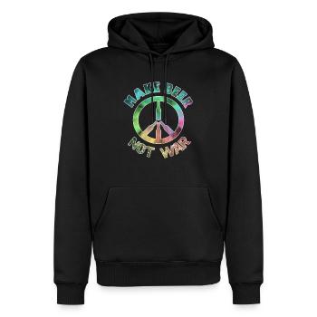 Make Beer Not War - Men’s Premium Organic Hoodie - black - Front - Nico (187cm)