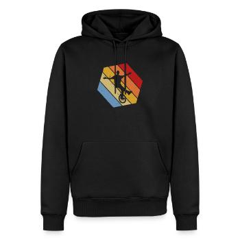Vintage Unicycle Unicycle - Men’s Premium Organic Hoodie - black - Front - Nico (187cm)