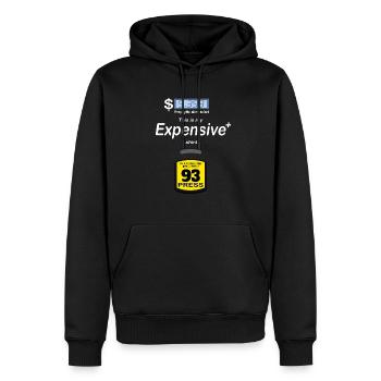 C’est ma chemise chère - Drôle de gaz cher P - Sweat à capuche Premium bio Homme - noir - Devant - Nico (187cm)