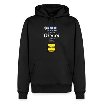 Drôle de costume diesel d’Halloween - Pompe à essence Diesel - Sweat à capuche Premium bio Homme - noir - Devant - Nico (187cm)