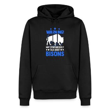 Warning Buffalo Bison Water Buffalo - Men’s Premium Organic Hoodie - black - Front - Nico (187cm)