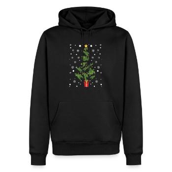 Sea Turtle Christmas Tree Animal Xmas PJs - Men’s Premium Organic Hoodie - black - Front - Nico (187cm)