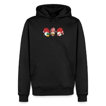 Noël Gnome Noël Pyjama PJs Vacances d’hiver - Sweat à capuche Premium bio Homme - noir - Devant - Nico (187cm)