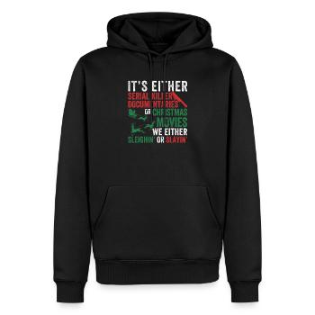 Either Serial Killer Documentaries Christmas - Men’s Premium Organic Hoodie - black - Front - Nico (187cm)