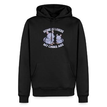Chinchilla - Männer Premium Bio Hoodie - Schwarz - Vorne - Nico (187cm)