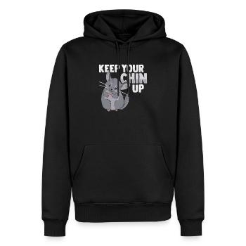 Keep your chin up Chinchilla - Men’s Premium Organic Hoodie - black - Front - Nico (187cm)