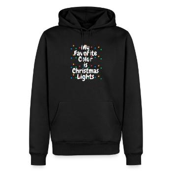 Ma couleur préférée est Noël Lumières de Noël - Sweat à capuche Premium bio Homme - noir - Devant - Nico (187cm)