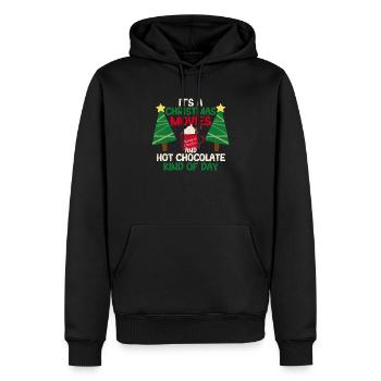 C’est un film de Noël et du chocolat chaud - Sweat à capuche Premium bio Homme - noir - Devant - Nico (187cm)
