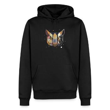 Eule Polygon Kunst Tier Geometrie - Männer Premium Bio Hoodie - Schwarz - Vorne - Nico (187cm)