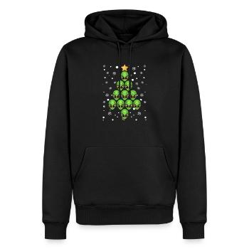 Alien Arbre de Noël Pyjama Pyjama PJ Espace Drôle - Sweat à capuche Premium bio Homme - noir - Devant - Nico (187cm)