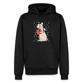 Mignon Père Noël Cap Noël PJ - Sweat à capuche Premium bio Homme - noir - Devant - Nico (187cm)