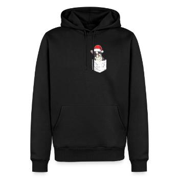 Tasche Französisch Bulldogge Santa Hund Weihnacht - Männer Premium Bio Hoodie - Schwarz - Vorne - Nico (187cm)