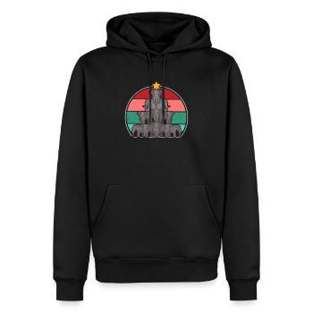 Elephant Christmas Tree Safari Animal Lovers - Men’s Premium Organic Hoodie - black - Front - Nico (187cm)