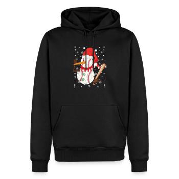 Joueur de baseball Snowman Bullets Snow Christmas - Sweat à capuche Premium bio Homme - noir - Devant - Nico (187cm)