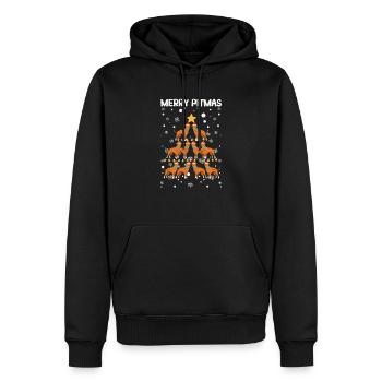 Joyeux Pitmas Pitbull Chien Joyeux Arbre de Noël - Sweat à capuche Premium bio Homme - noir - Devant - Nico (187cm)