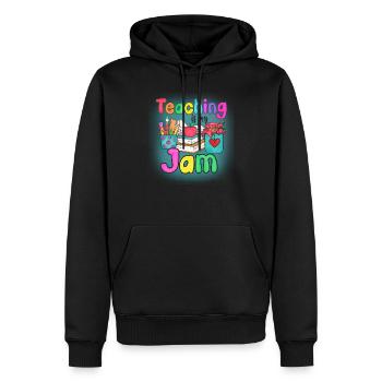 Enseignants Enseignants École Enseignants Personnel enseignant - Sweat à capuche Premium bio Homme - noir - Devant - Nico (187cm)