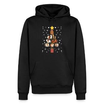 Arbre Cochon d’Inde Amoureux des animaux de Noël - Sweat à capuche Premium bio Homme - noir - Devant - Nico (187cm)