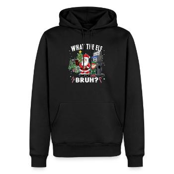 Lustiger Weihnachtshumor Was der Elf Bruh - Männer Premium Bio Hoodie - Schwarz - Vorne - Nico (187cm)