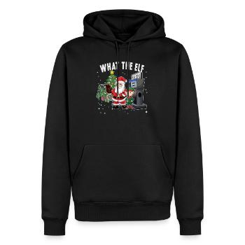 Drôle de prix élevés de l’essence Noël, ce que l’elfe - Sweat à capuche Premium bio Homme - noir - Devant - Nico (187cm)