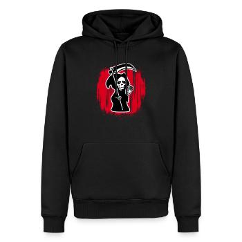 Sensenmann Blut Tod Bestatter Halloween Kostüm - Männer Premium Bio Hoodie - Schwarz - Vorne - Nico (187cm)