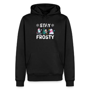 Lustiger Weihnachtspyjama Cooler Schneemann Xmas - Männer Premium Bio Hoodie - Schwarz - Vorne - Nico (187cm)