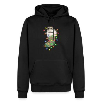 Hamster Pyjama de Noël Chaussettes Père Noël - Sweat à capuche Premium bio Homme - noir - Devant - Nico (187cm)