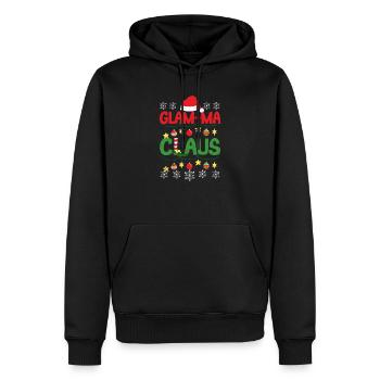Santa Funny Grandma Noël Pyjama Noël PJ - Sweat à capuche Premium bio Homme - noir - Devant - Nico (187cm)
