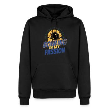 Bowling is my passion - Sweat à capuche Premium bio Homme - noir - Devant - Nico (187cm)