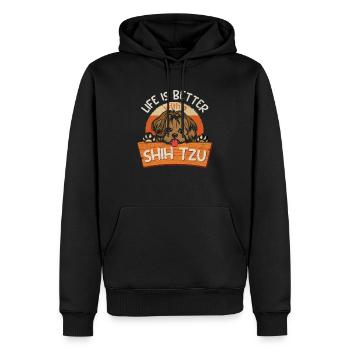 Süßes Shih Tzu Shihtzu Hund Hunde Motiv süßer - Männer Premium Bio Hoodie - Schwarz - Vorne - Nico (187cm)