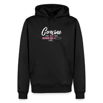 Charges Cousin 2023 - Sweat à capuche Premium bio Homme - noir - Devant - Nico (187cm)
