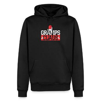 Grand-père Claus Père Noël drôle de famille assortie - Sweat à capuche Premium bio Homme - noir - Devant - Nico (187cm)