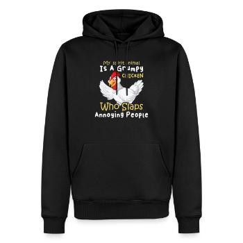 Animal Poulet Poulet Poulet Coq - Sweat à capuche Premium bio Homme - noir - Devant - Nico (187cm)