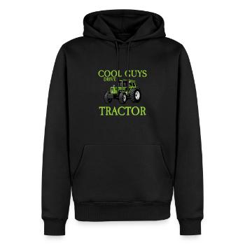 Cool boys driving tractor farmer - Men’s Premium Organic Hoodie - black - Front - Nico (187cm)