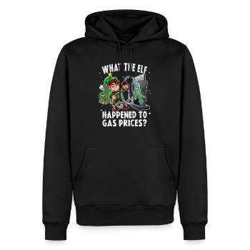 Cuet Elf Noël Ce que l’Elfe - Sweat à capuche Premium bio Homme - noir - Devant - Nico (187cm)