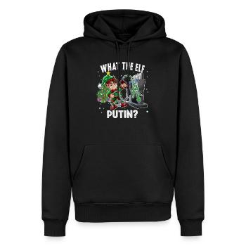 What the Elf Putin Funny Gas Price Christmas - Men’s Premium Organic Hoodie - black - Front - Nico (187cm)