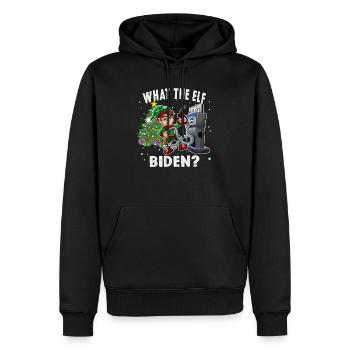 Biden Ce que l’elfe prix élevés de l’essence Noël Drôle - Sweat à capuche Premium bio Homme - noir - Devant - Nico (187cm)