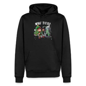 Sarcastique Noël Prix élevé de l’essence Ce que l’Elfe - Sweat à capuche Premium bio Homme - noir - Devant - Nico (187cm)