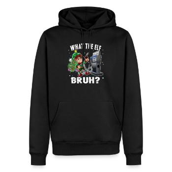 Elf Pumping Gas pour Noël 2022 Drôle - Sweat à capuche Premium bio Homme - noir - Devant - Nico (187cm)