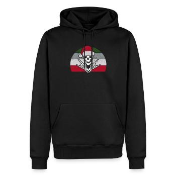 Skelett Weihnachtsmann Mütze Rock And Roll Hand - Männer Premium Bio Hoodie - Schwarz - Vorne - Nico (187cm)