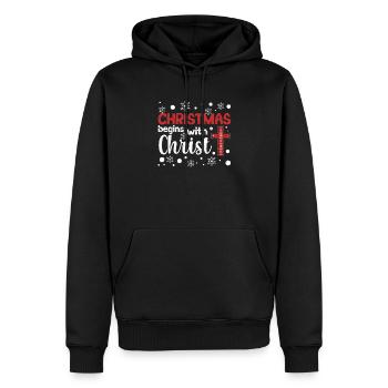Weihnachten beginnt mit Christus Jesus Xmas Pyjama - Männer Premium Bio Hoodie - Schwarz - Vorne - Nico (187cm)