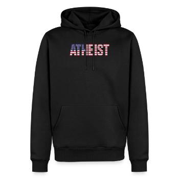 Atheist American Flag Atheism - Men’s Premium Organic Hoodie - black - Front - Nico (187cm)