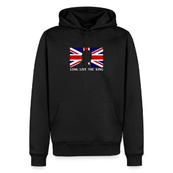 Famille royale britannique Le roi Charles III vive Th - Sweat à capuche Premium bio Homme - noir - Devant - Nico (187cm)