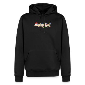 Pêche sur glace Muskie Noël Musky Drôle de Père Noël - Sweat à capuche Premium bio Homme - noir - Devant - Nico (187cm)