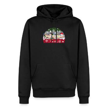 Pêche sur glace Muskie Noël Musky Drôle de Père Noël - Sweat à capuche Premium bio Homme - noir - Devant - Nico (187cm)