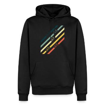Bicycle road bike with colorful stripes - Men’s Premium Organic Hoodie - black - Front - Nico (187cm)