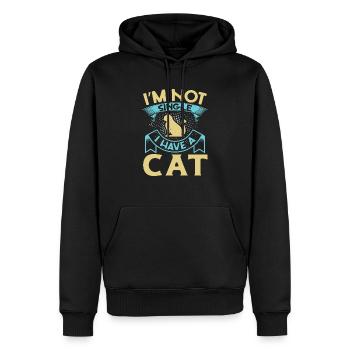 I'm Not Single I Have a Cat Funny - love cat - Men’s Premium Organic Hoodie - black - Front - Nico (187cm)