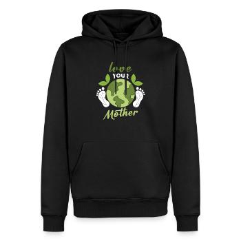 Liebe die Erde Planet Klimawandel Umweltschutz - Männer Premium Bio Hoodie - Schwarz - Vorne - Nico (187cm)