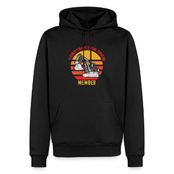 Ouvrier de la construction Équipe de construction d’excavatrices - Sweat à capuche Premium bio Homme - noir - Devant - Nico (187cm)