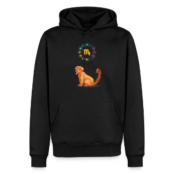 Drôle d’amoureux des chiens Horoscope Scorpion Zodiaque Amoureux des animaux de compagnie - Sweat à capuche Premium bio Homme - noir - Devant - Nico (187cm)